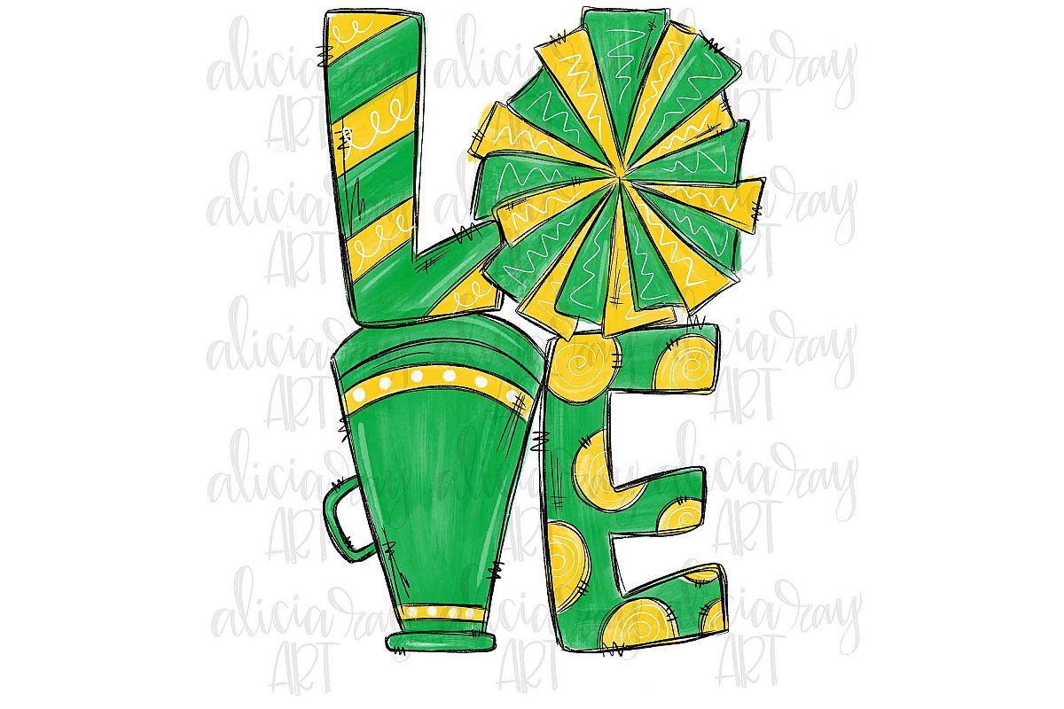Cheer Love Green Yellow and Gold example image 1