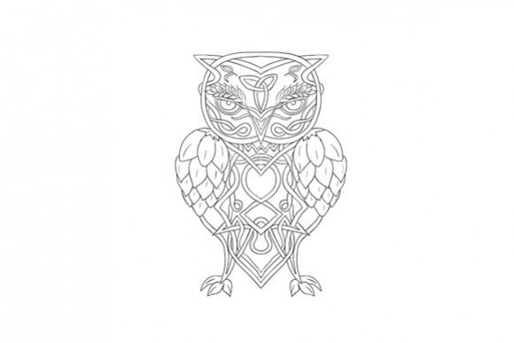 Hops and Barley Owl Celtic Knotwork example image 1