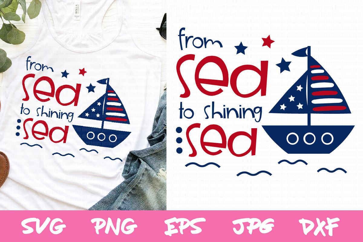 4th of july svg, Summer SVG, sailboat svg, patriotic svg example image 1