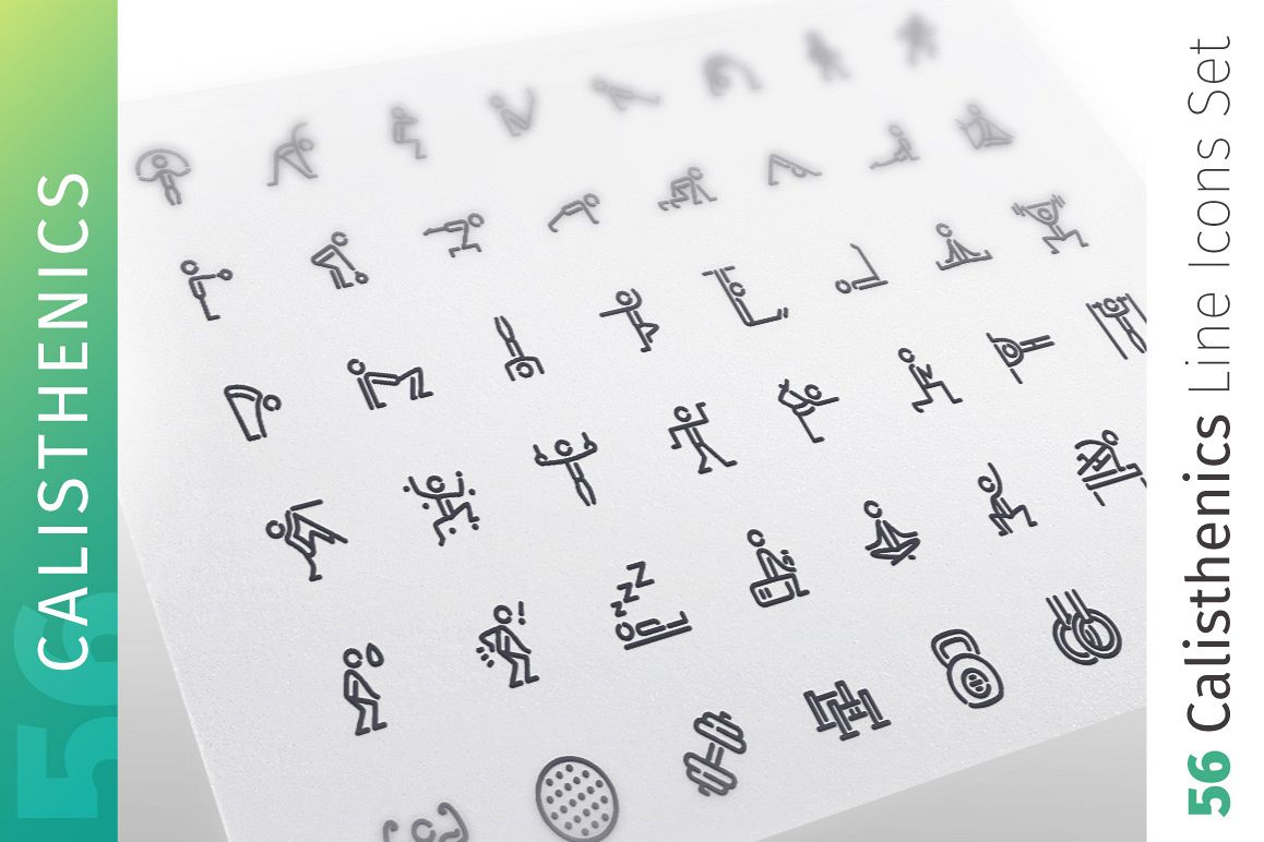 Calisthenics Line Icons Set example image 1