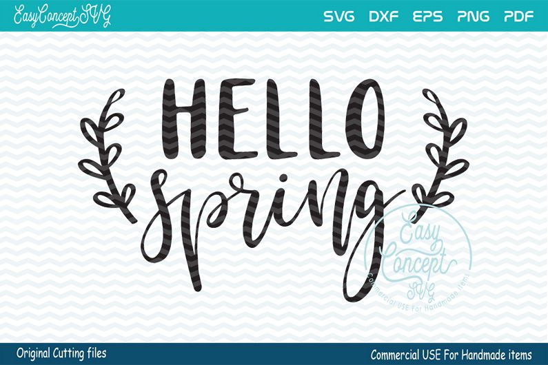 Hello Spring SVG, Spring svg, Spring Sign svg, example image 1