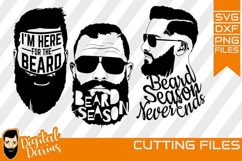 3x Beard Season svg, Man face SVG, Man svg, hipster beard example image 1