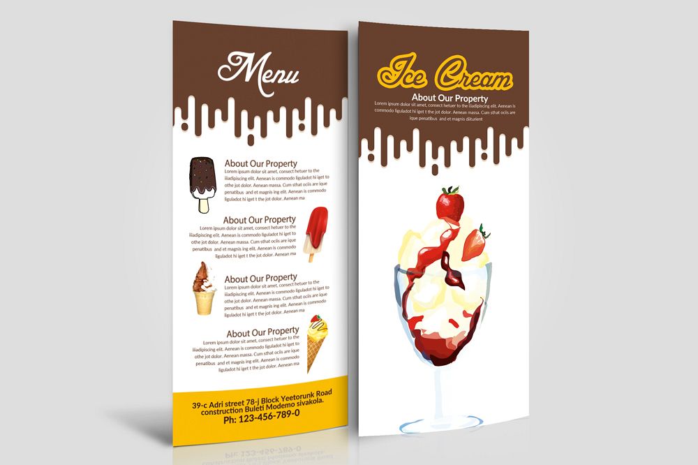 Ice Cream Shop Menu Rack Card example image 1