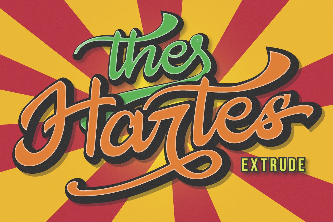 The Hartes Extrude Font example image 1