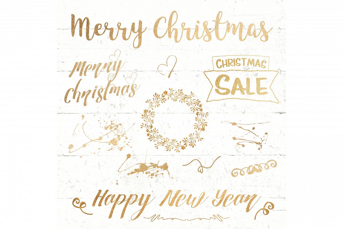christmas text overlay lettering gold example image 1