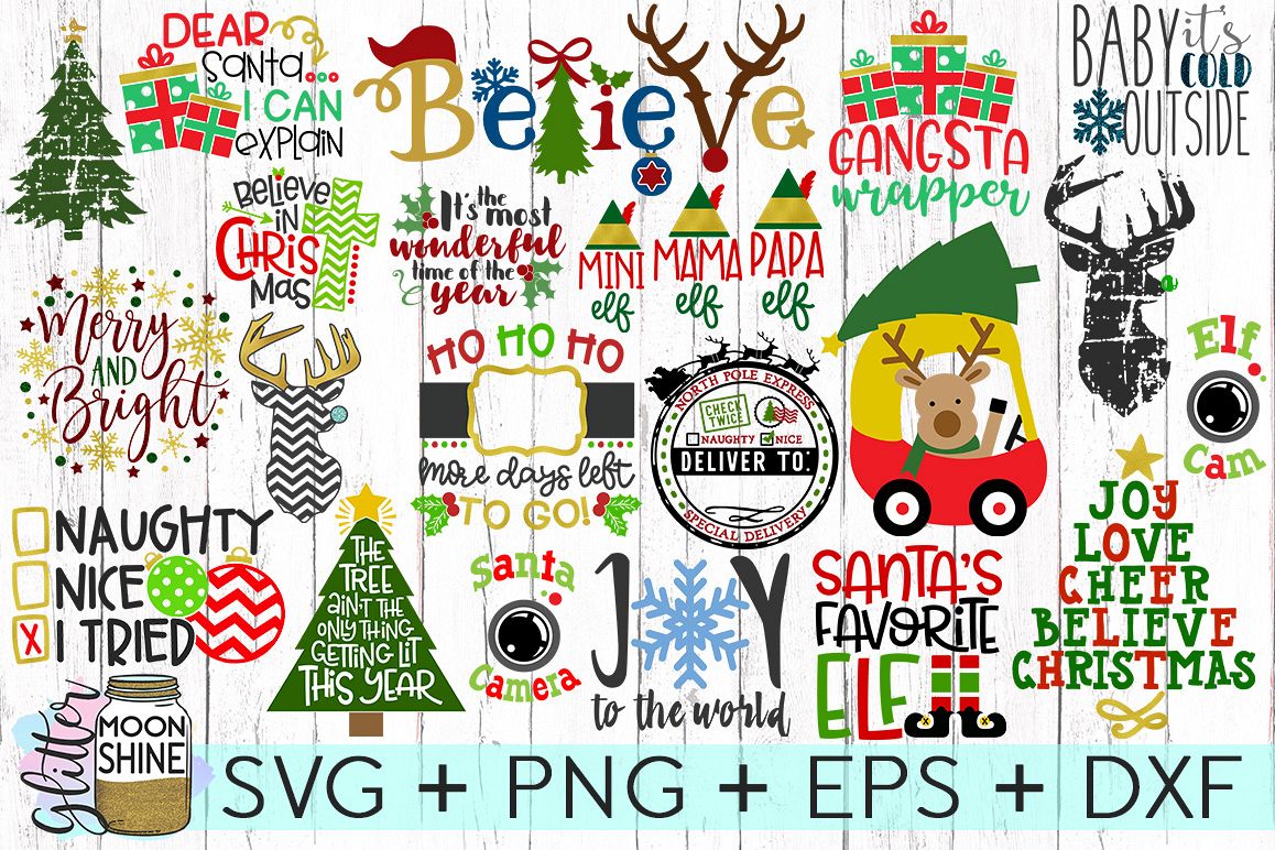 HUGE Christmas Bundle SVG DXF PNG EPS Cutting Files example image