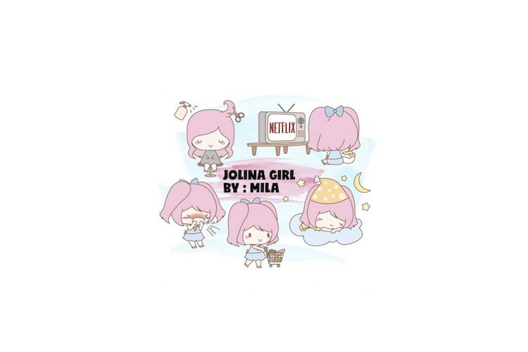 KAWAII GIRL JOLINA CLIPART BUNDLE PNG example image 1
