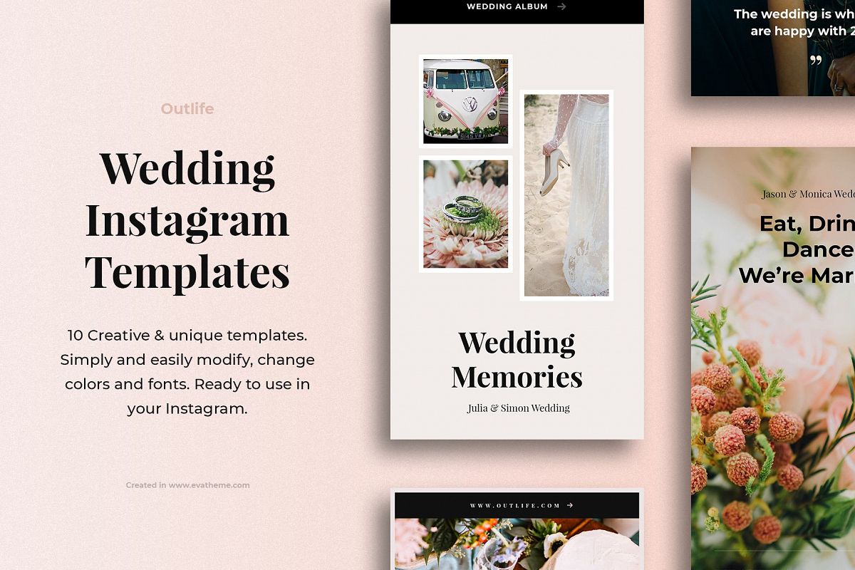 Outlife Wedding Instagram Templates example image 1