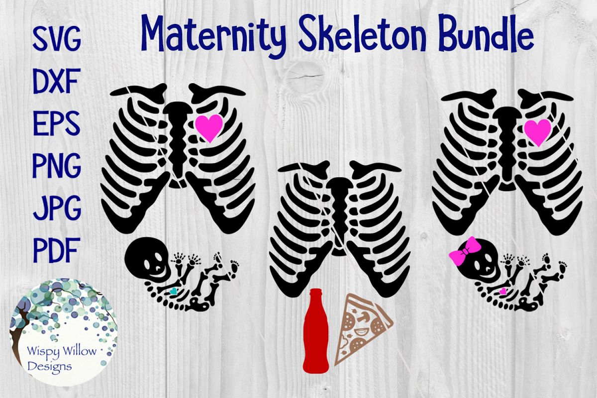 Maternity Mom and Dad Skeleton SVG Bundle | Halloween example image 1