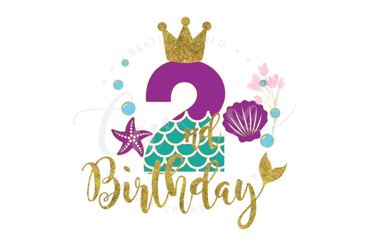 My 2nd Birthday Mermaid SVG | Mermaid SVG | Mermaid Birthday example image 1