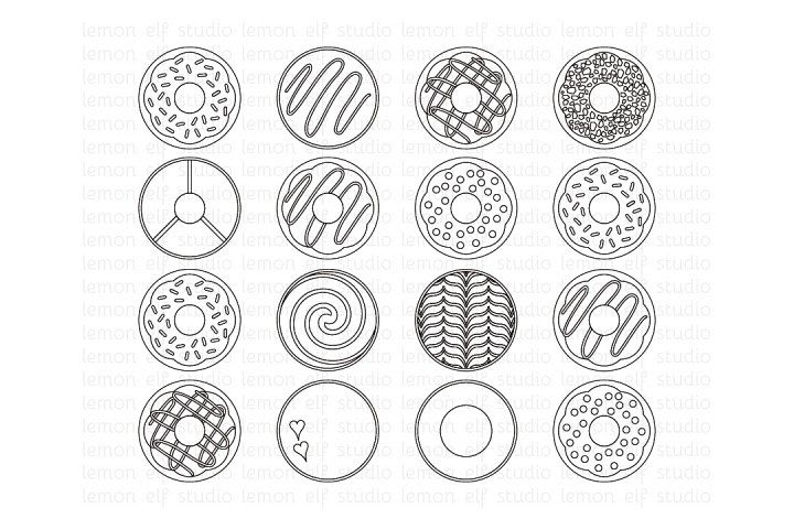 Sweet Donuts-Digital Stamp (LES.DS06) example image 1