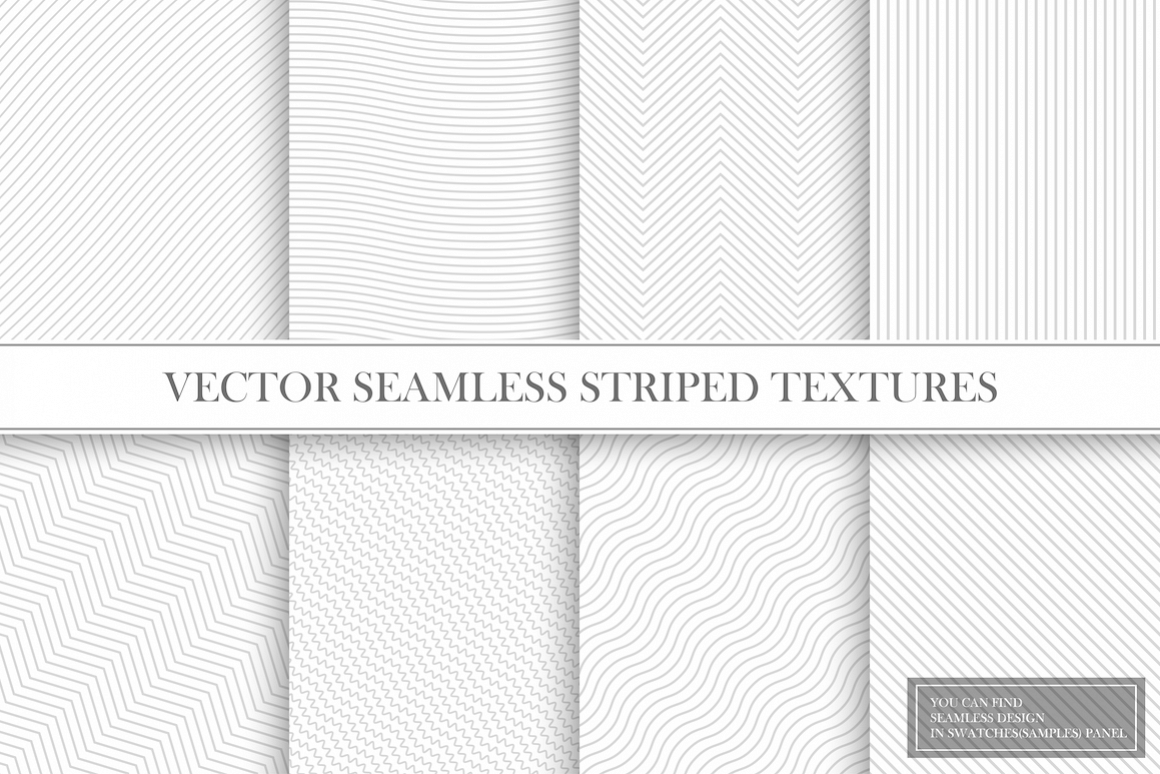 Delicate seamless striped patterns example image 1