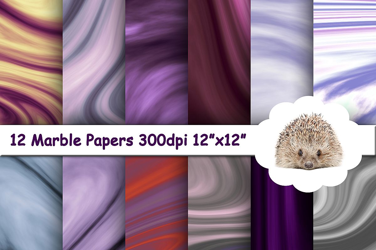 12 Purple Marble Backgrounds / Textures / Digital Papers example image 1