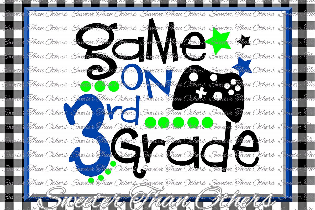 Third Grade SVG 3rd Grade Game On cut file example image 1
