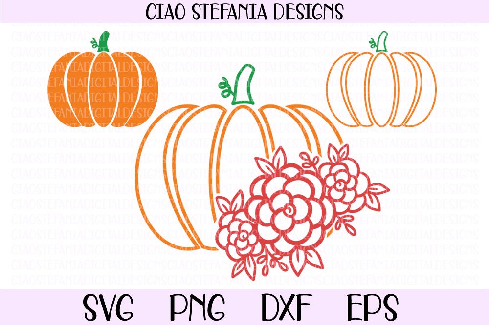 Download Pumpkin Floral Fall SVG Cut File (307267) | SVGs | Design ...