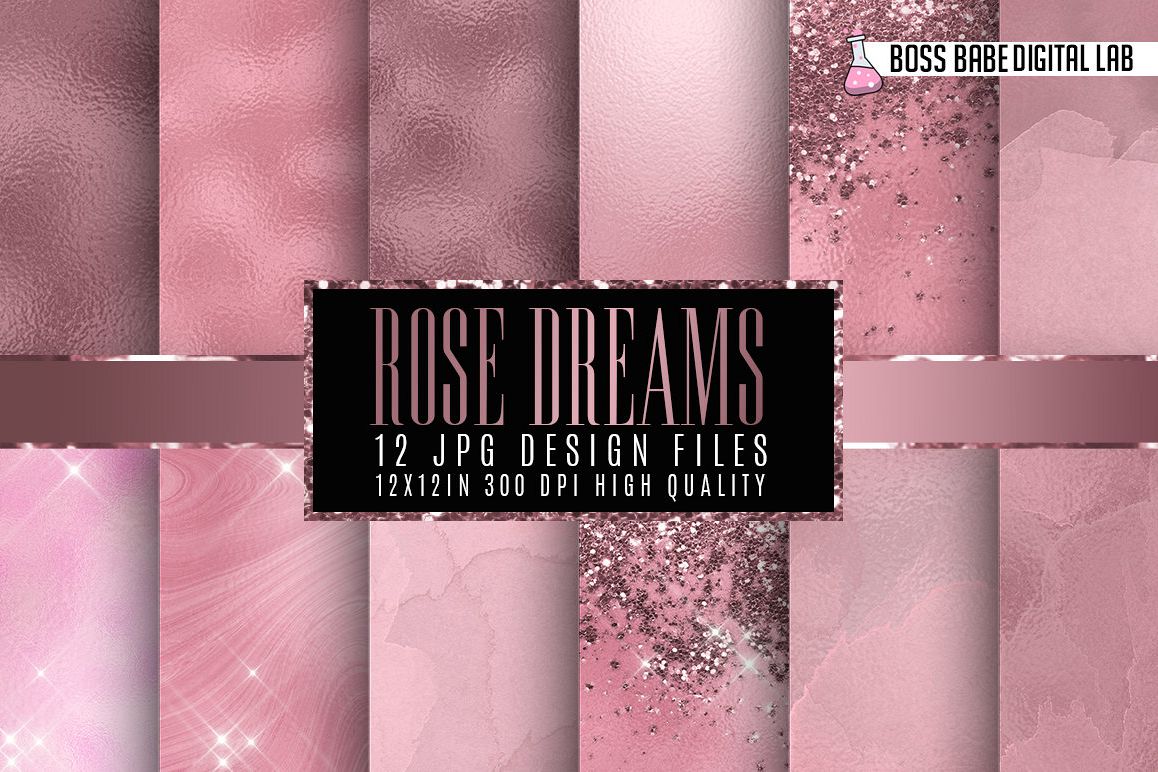 Rose Dreams Digital Papers example image 1