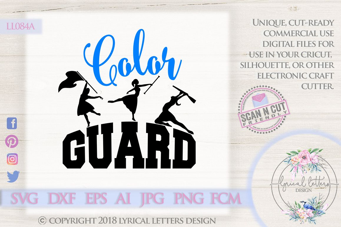 Color Guard Marching Band SVG DXF Cut File LL084A example image 1