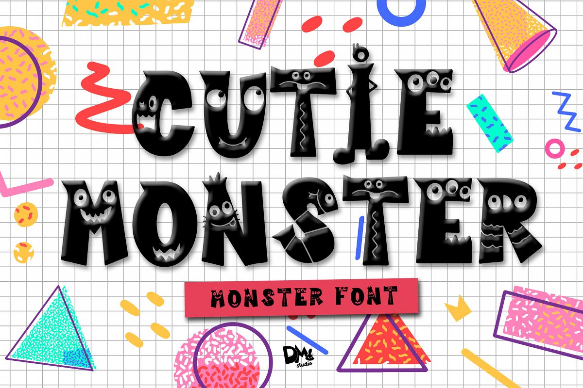 Cutie Monster - Monster Font example image 1