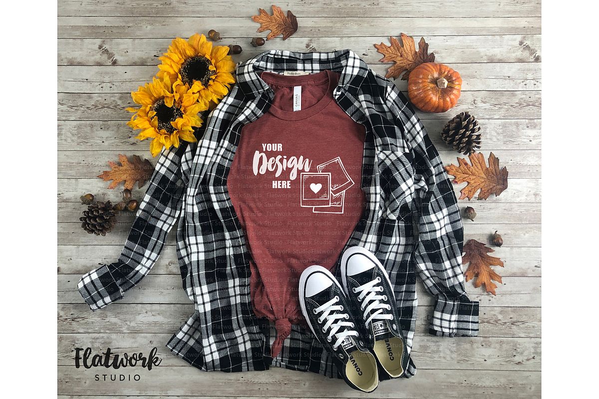 Download Fall Mockup | Bella Canvas 3001 cvc T-shirt | Heather Clay ...