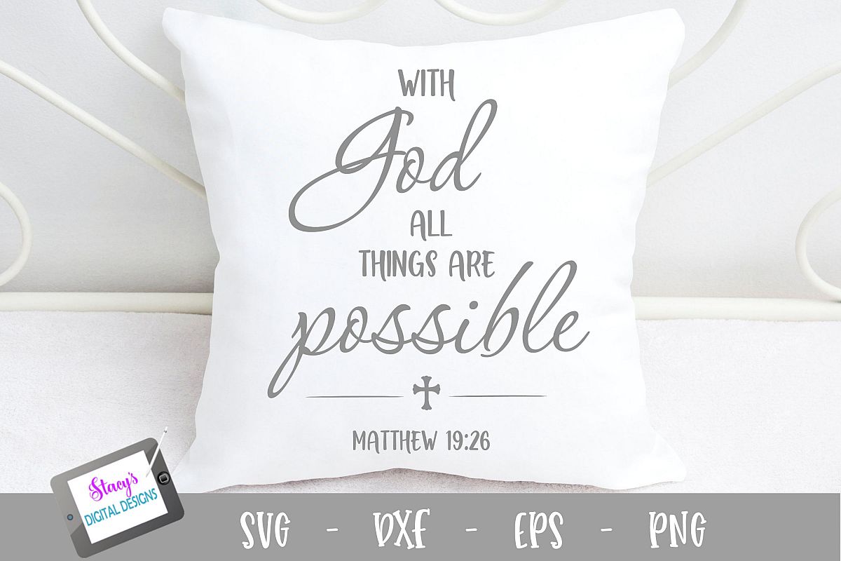 With God all things are possible SVG - Christian SVG example image 1