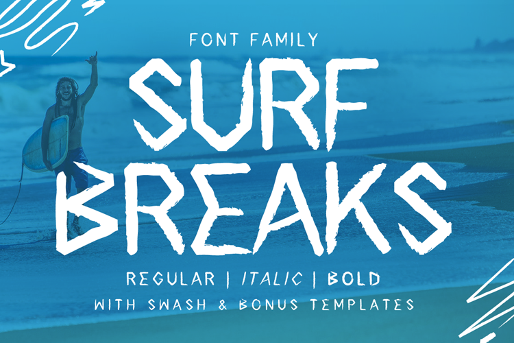 Surf Breaks - Font Family & Bonus example image 1