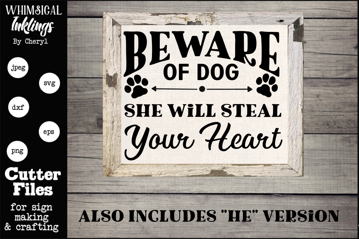 Beware Of Dog SVG example image 1