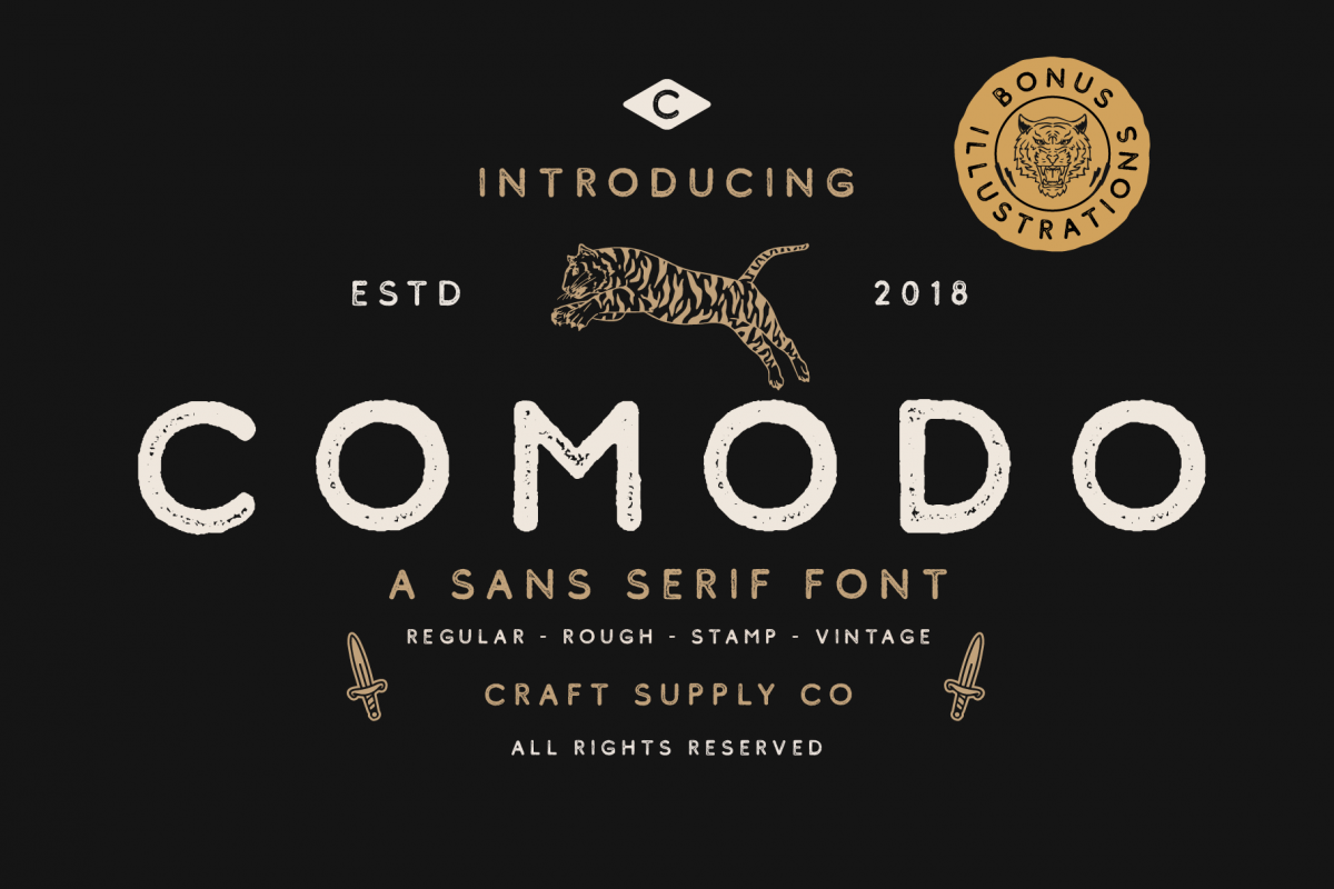 Comodo Font Family BONUS Illustrations example image 1