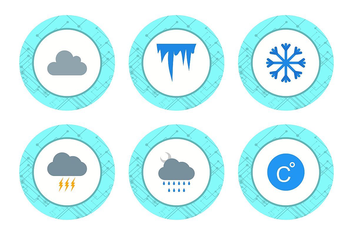 Set Of Weather And Season Icons example image 1