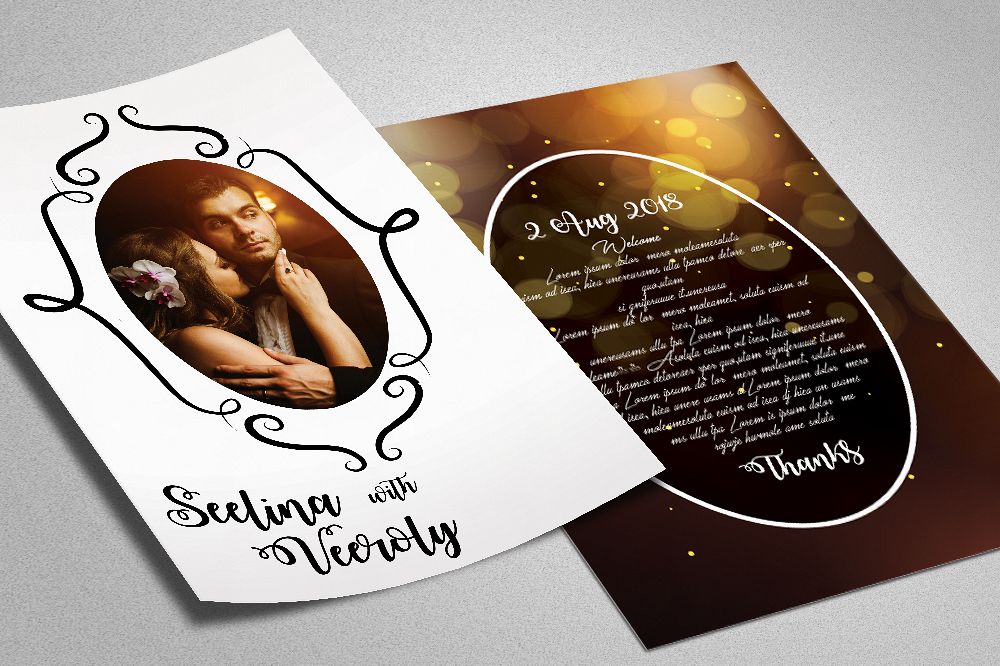 Double Sided Wedding Invitation Card example image 1