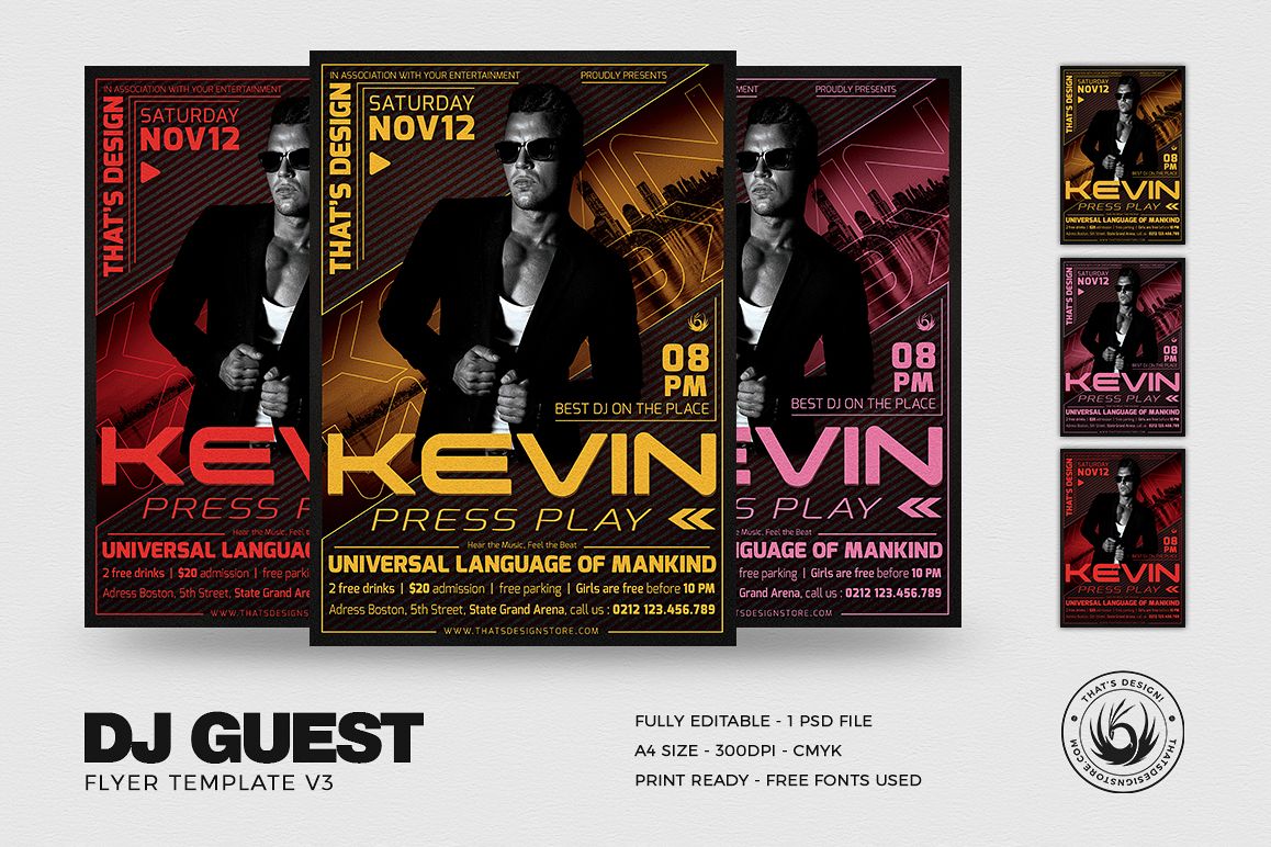DJ Guest Flyer Template V3 example image 1