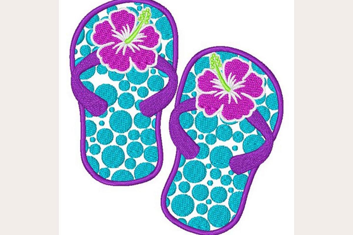 Beach Flip Flops Machine Embroidery Design 461249 Beach Flip Flops Machine Embroidery