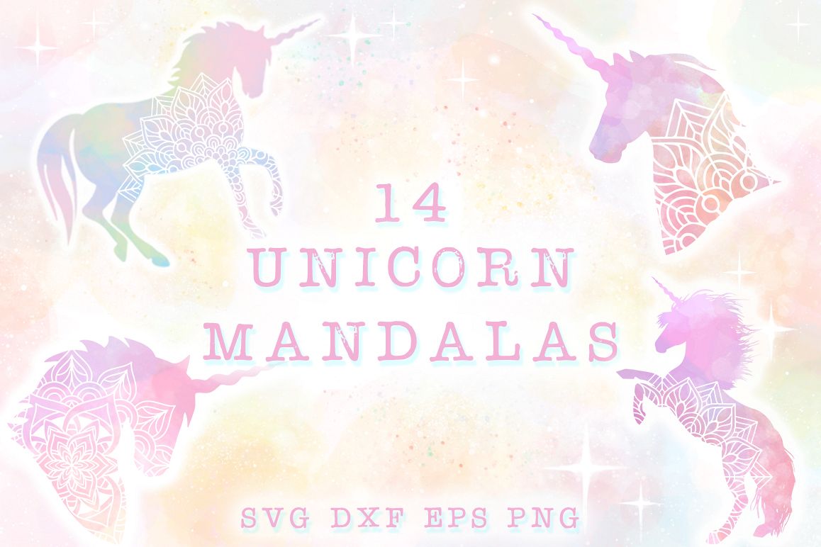 Unicorn Mandala SVG Cut Files Pack example image 1