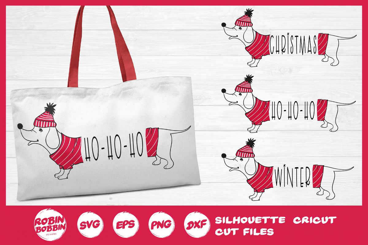 Christmas SVG - Funny Christmas Dog SVG- Dachshund Dog SVG example image 1