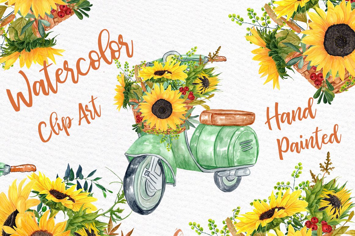Free Free 91 Watercolor Sunflower Clipart Free SVG PNG EPS DXF File