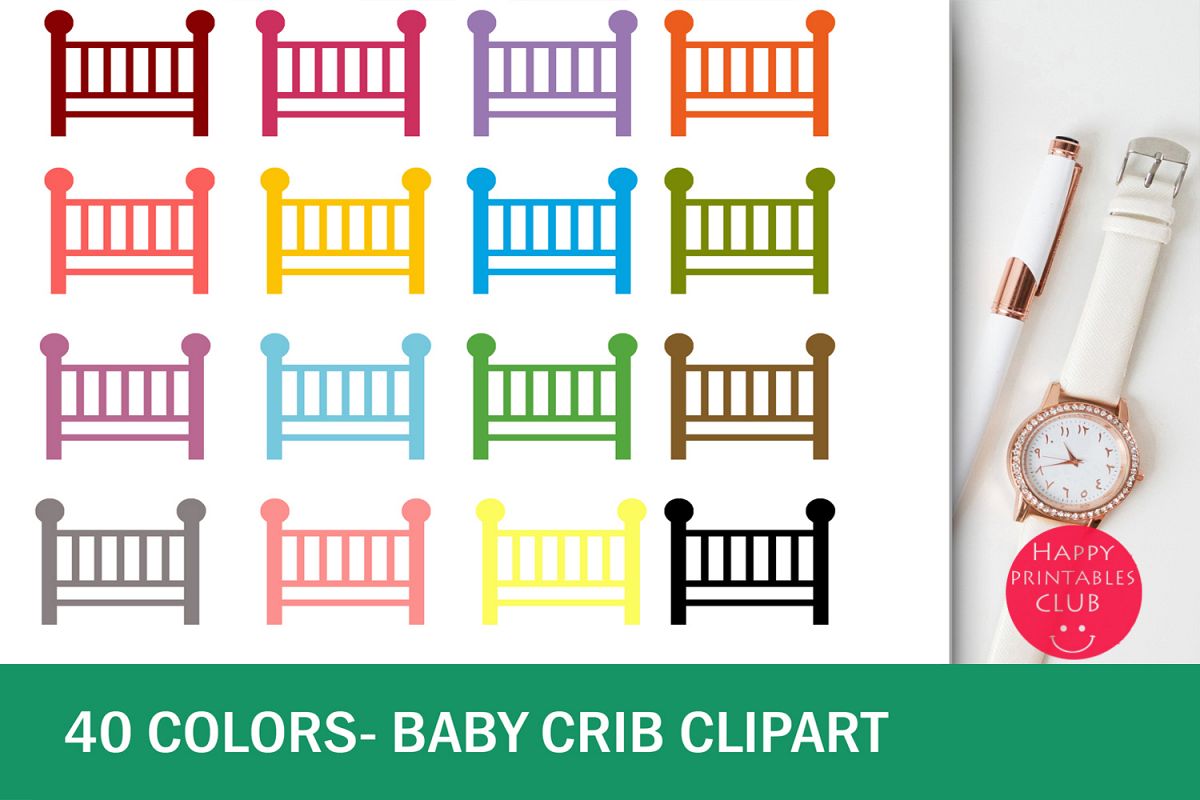 40 Baby Crib Clipart-Colorful Baby Crib Transparent Images example image 1