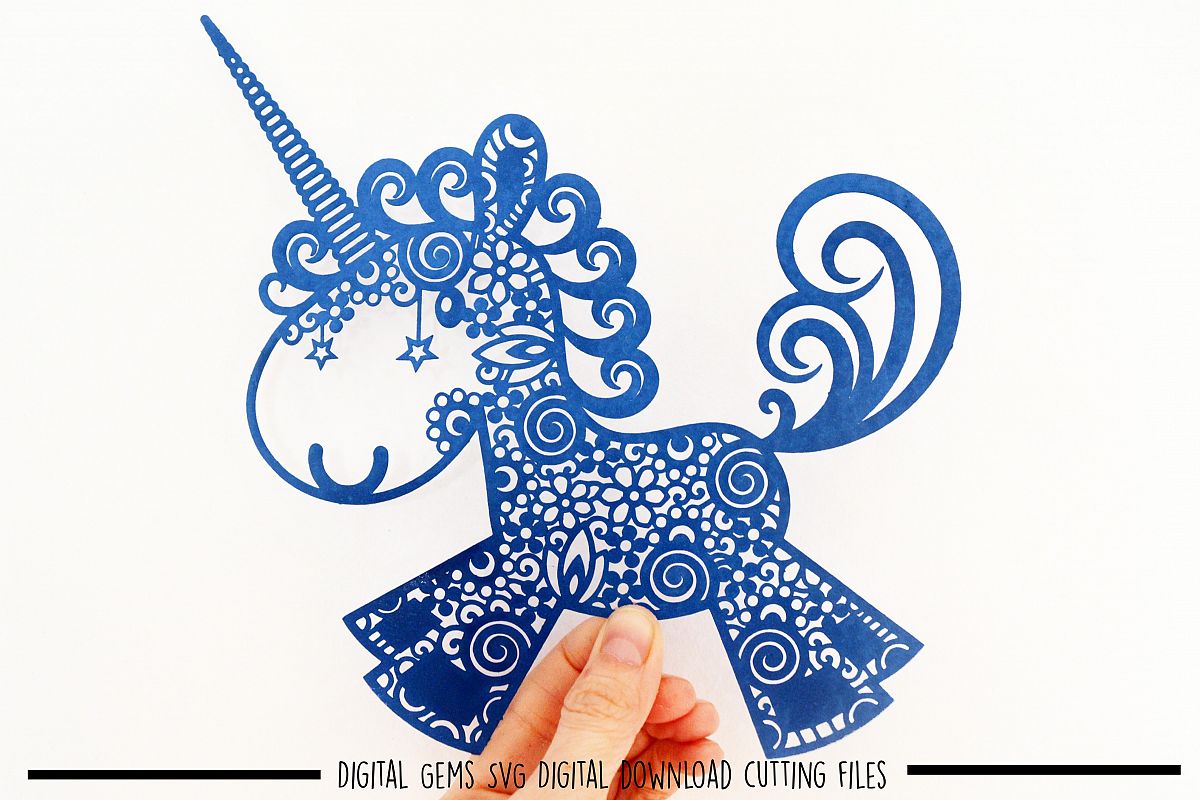 Unicorn paper cut SVG / DXF / EPS files example image 1