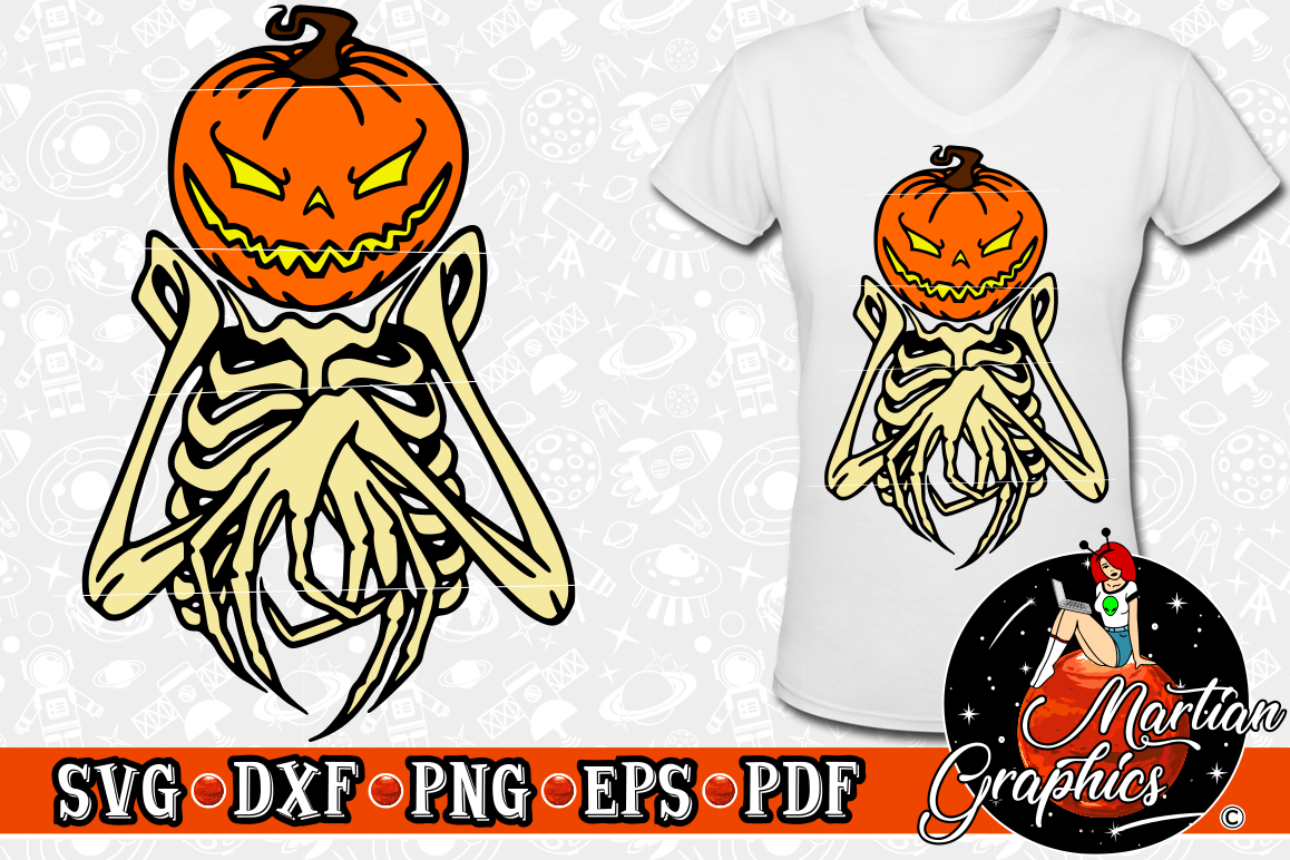 Halloween Pumpkin Bones Cut File example image 1