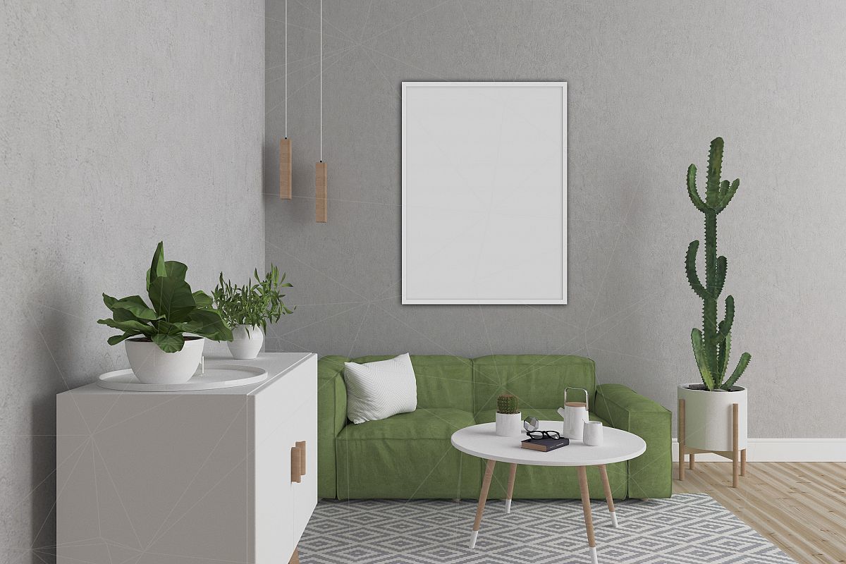 Interior mockup bundle - blank wall mock up example image 1