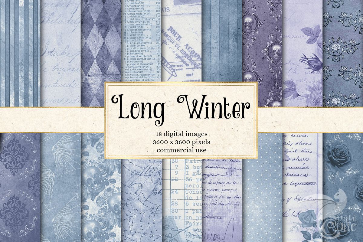 Long Winter Textures - Vintage Digital Paper example image 1