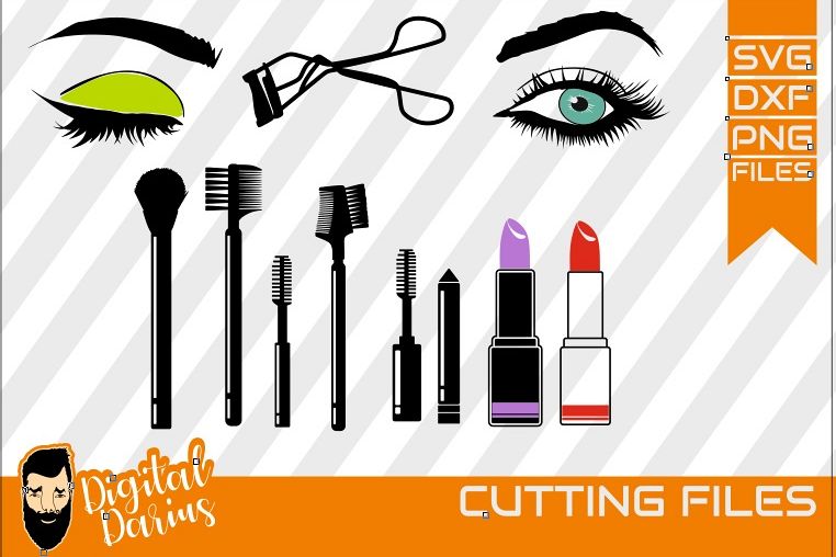11x Make up svg, Mascara svg, Eyelash svg ,Eye, Lipstick example image 1