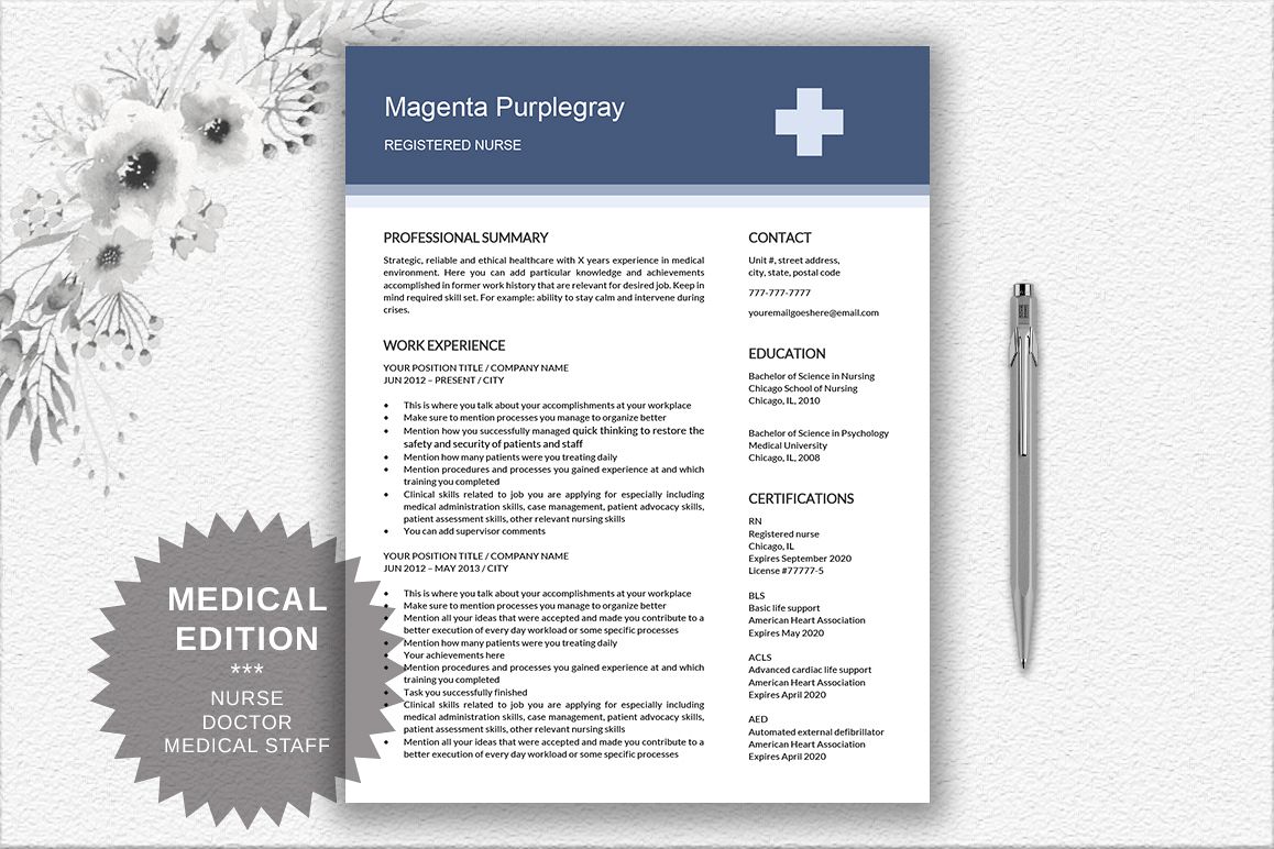 Medical Resume Template example image 1