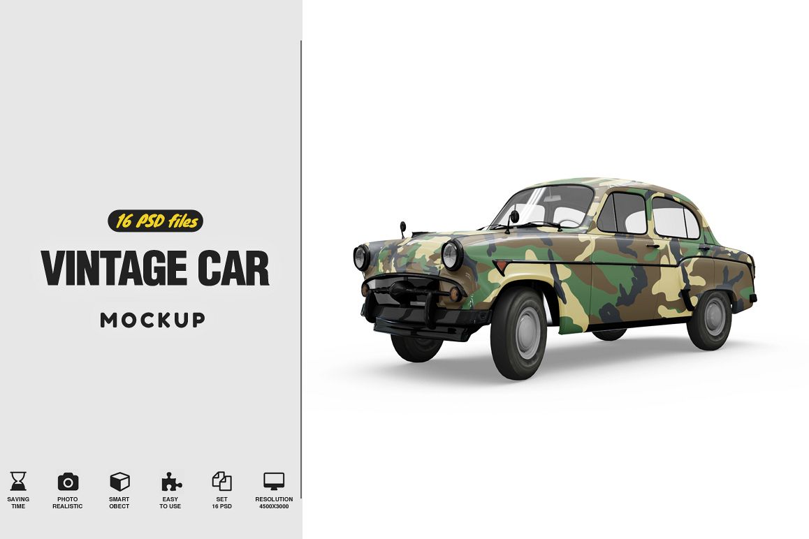 Vintage Car Mockup example image 1