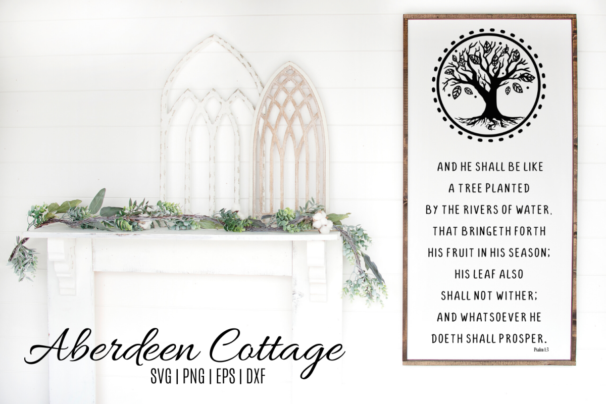 Psalm 1-3 Bible Verse - Religious SVG, PNG, DXF & EPS example image 1