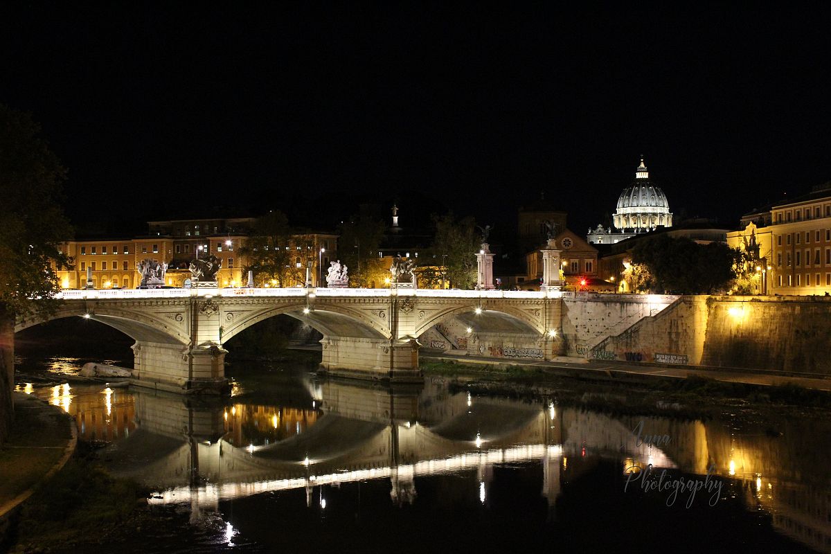 Vatican Bridge at Night example image 1