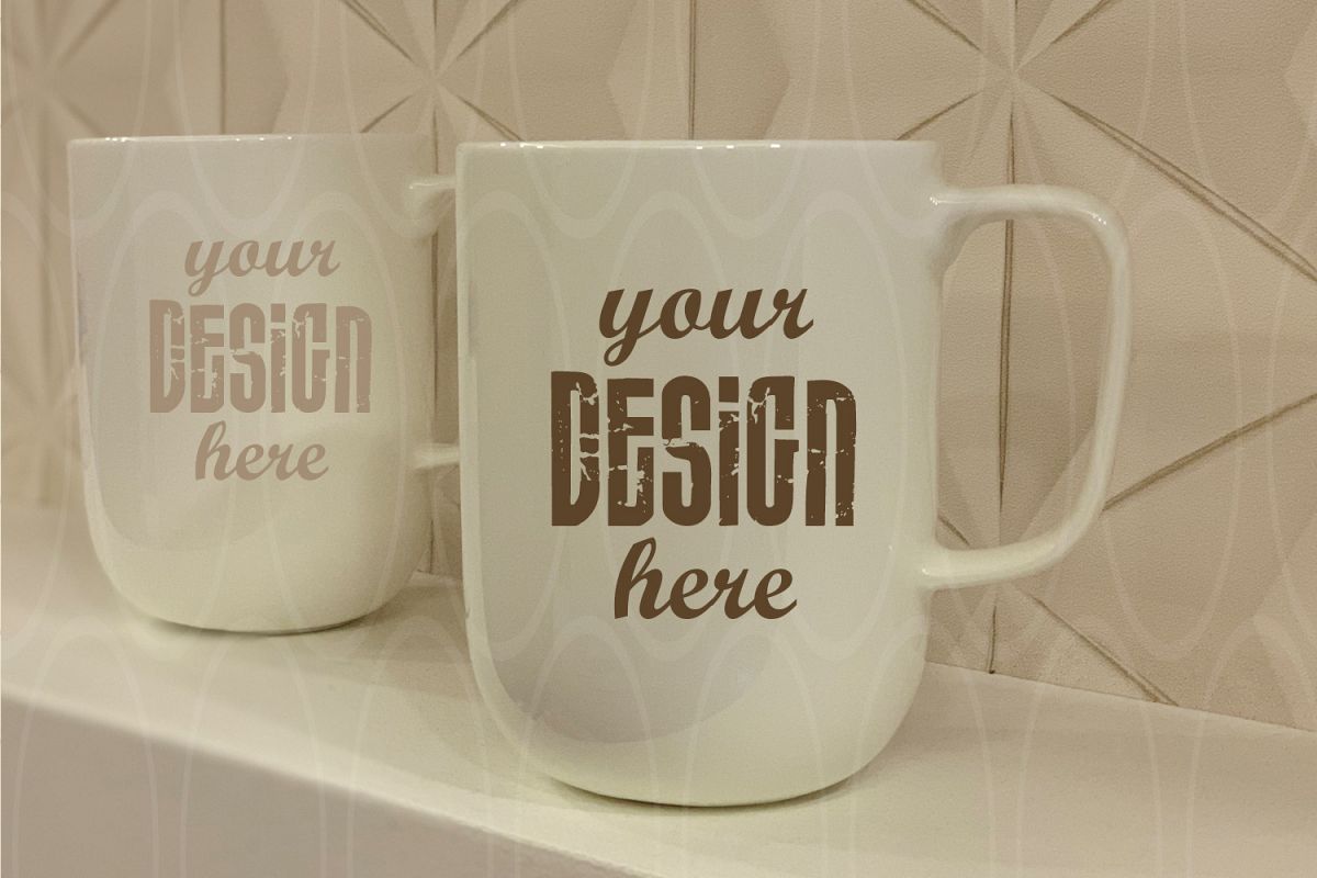 Blank White Coffee Glass White Mugs mock up example image 1