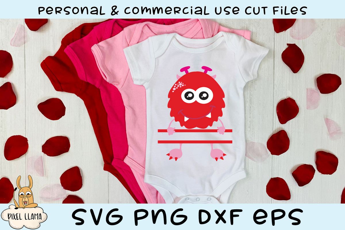 Download Monster Spilt Name Monogram Valentine Svg Cut File 141591 Svgs Design Bundles