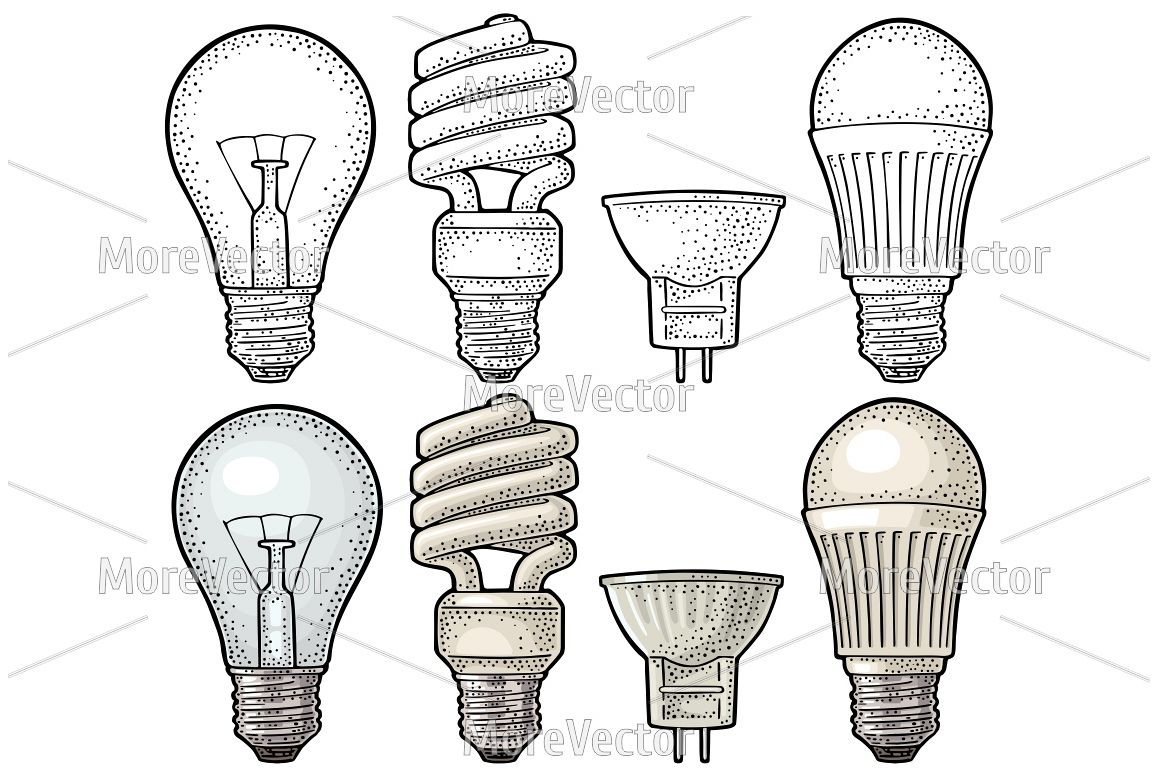 Evolution type electric lamp. engraving example image 1