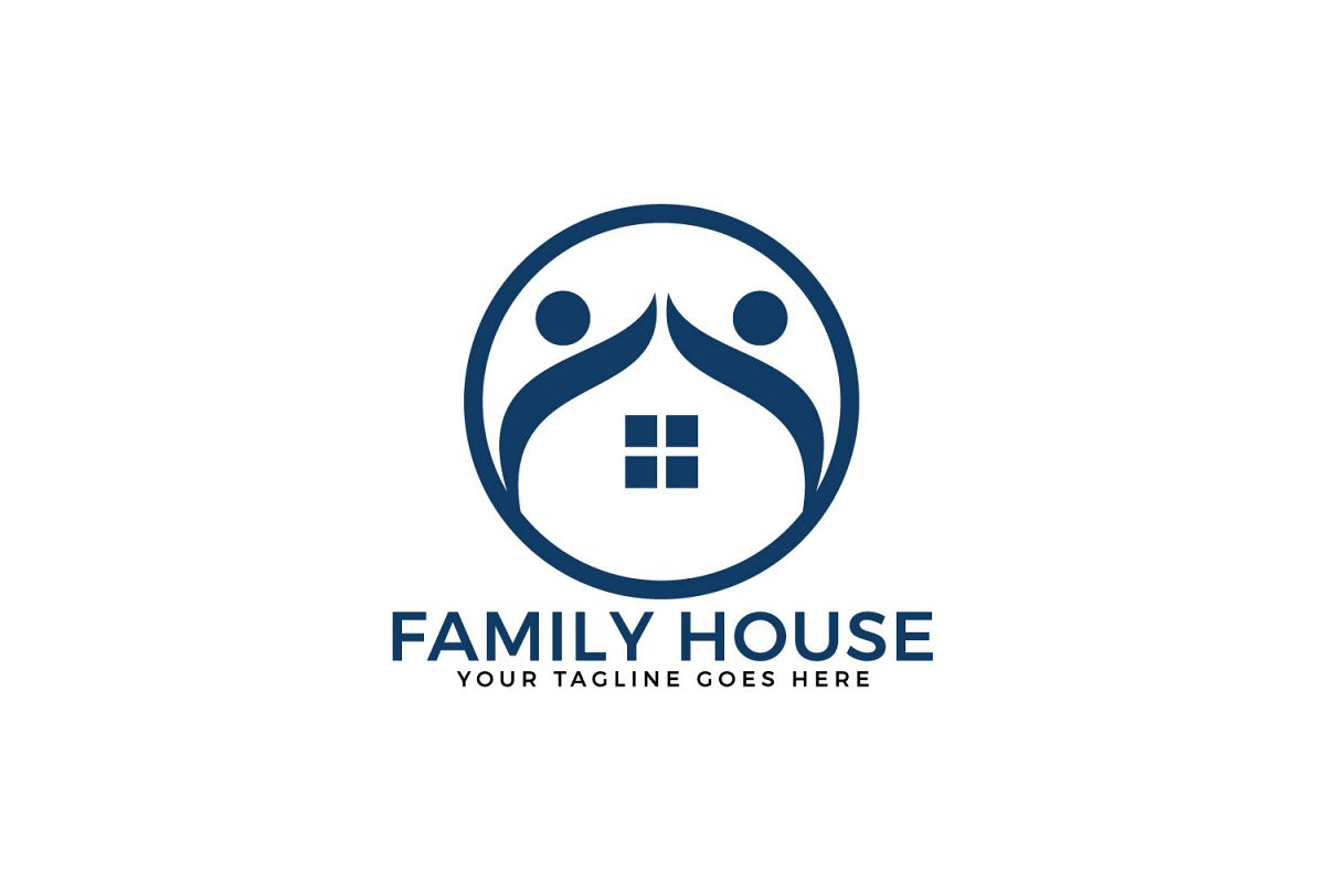 Family House Vector Logo Design. example image 1
