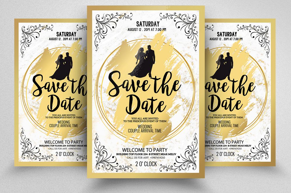 Save The Date Invites Poster template example image 1