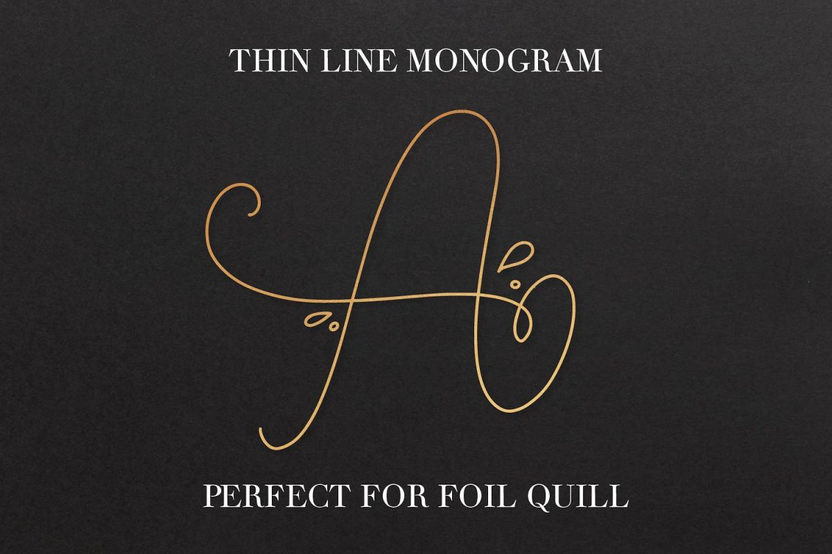 Thin Line Monogram - A Monogram Font Created For Foil Quill example image 1